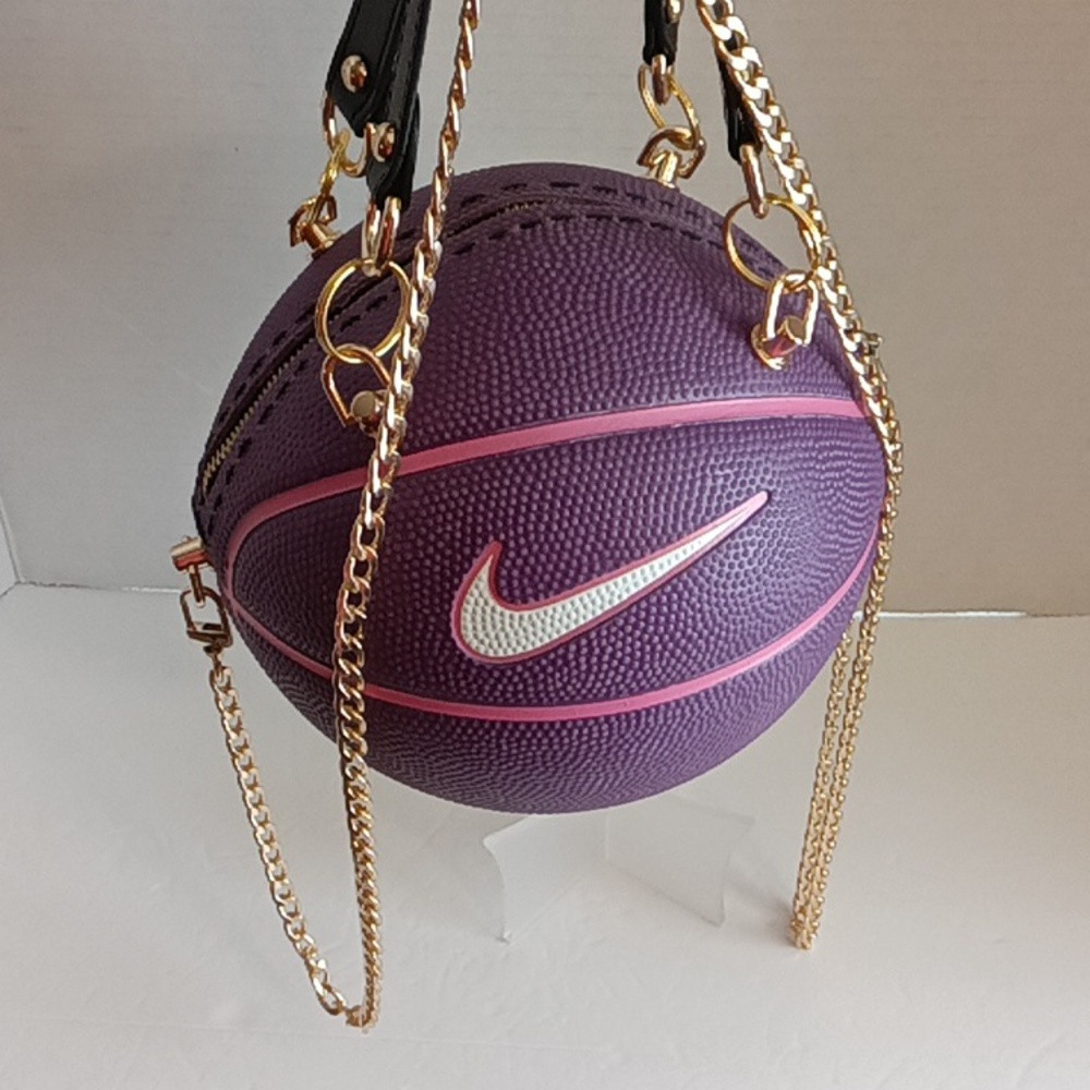 NWT NEW LIMITED EDITION HANDMADE NIKE SKILLS PURPLE/PINK π©·π BASKETBALL PURSEπ - Picture 16 of 16